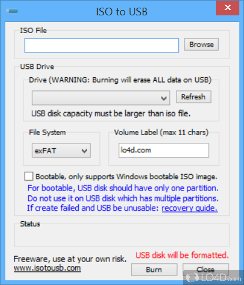 iso to usb burner