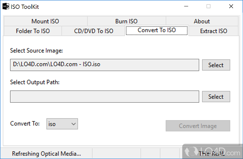 Software utility that can manage ISO images, convert them to other formats - Screenshot of ISO Toolkit