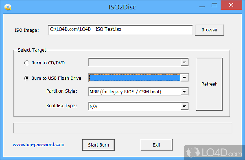 Burn ISO images to CD, DVD or USB drives - Screenshot of ISO2Disc