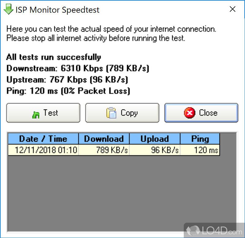 A simple looking bandwidth monitor - Screenshot of ISP Monitor