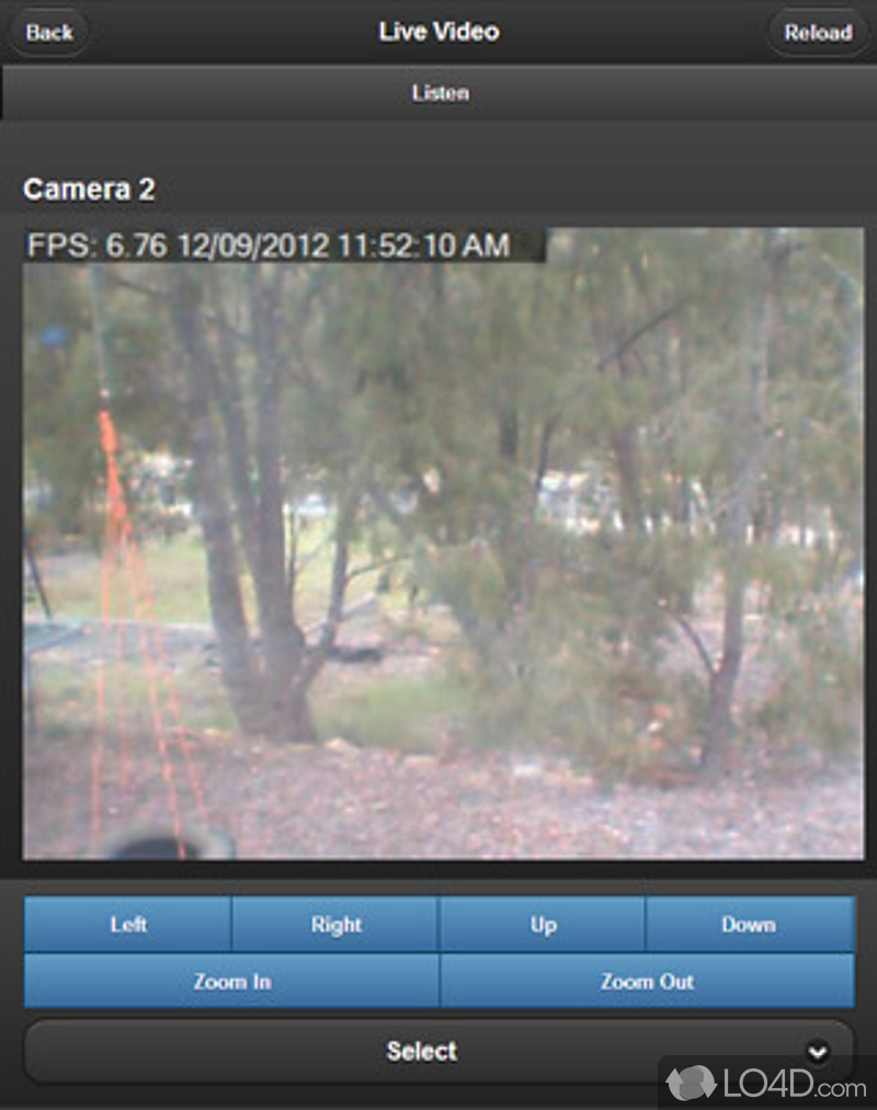 Webcam monitoring and surveillance - Screenshot of iSpy