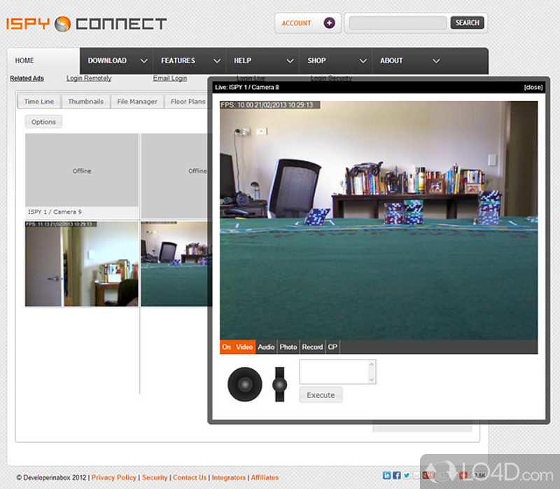 Access live or recorded video by your webcams - Screenshot of iSpy