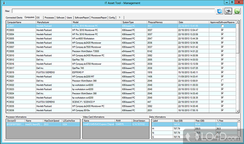 Perform an advanced hardware and software inventory for all the PCs connected to a network - Screenshot of IT Asset Tool