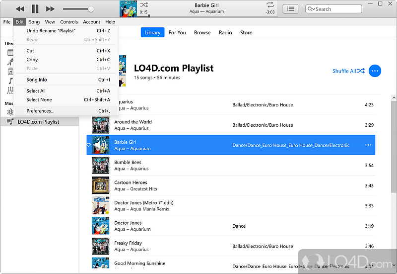 A free and powerful music player - Screenshot of iTunes