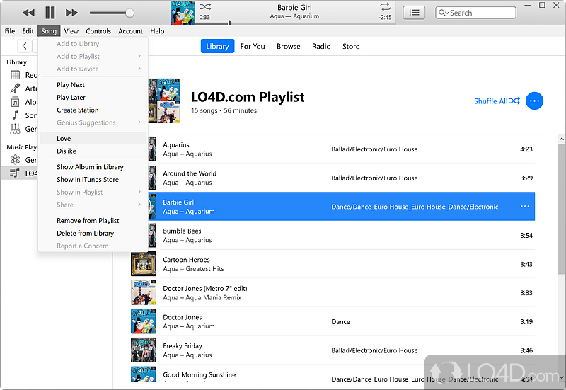 User-friendly design - Screenshot of iTunes