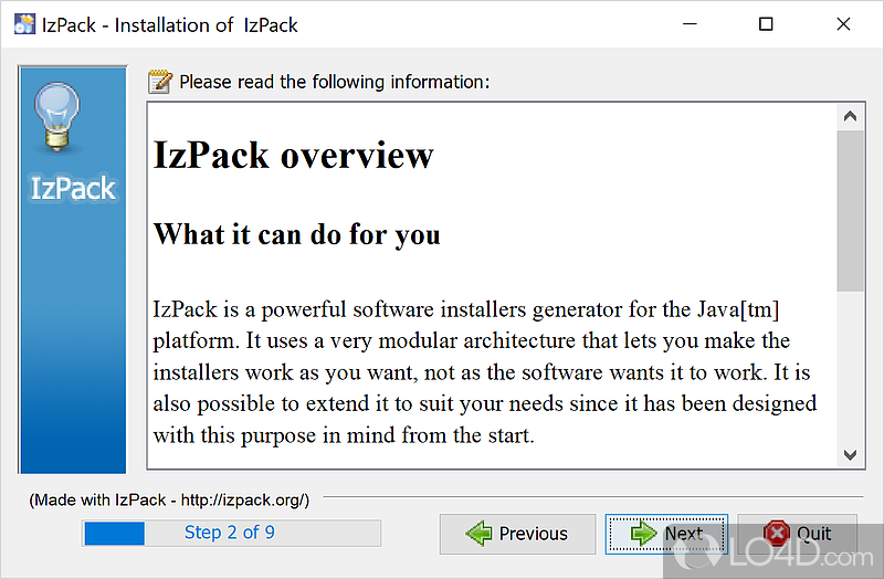IzPack: User interface - Screenshot of IzPack