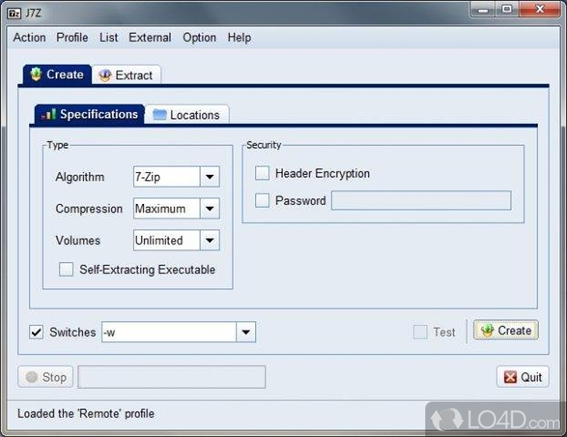 Create and use custom profile settings - Screenshot of J7Z