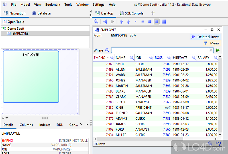 Reliable database extraction tool - Screenshot of Jailer