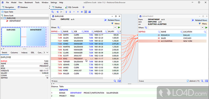 Simplifies the extraction of referentially intact data - Screenshot of Jailer