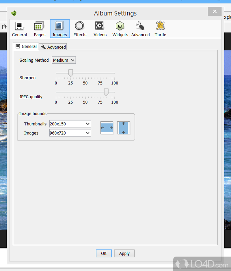 Create photo albums using simple options - Screenshot of jAlbum