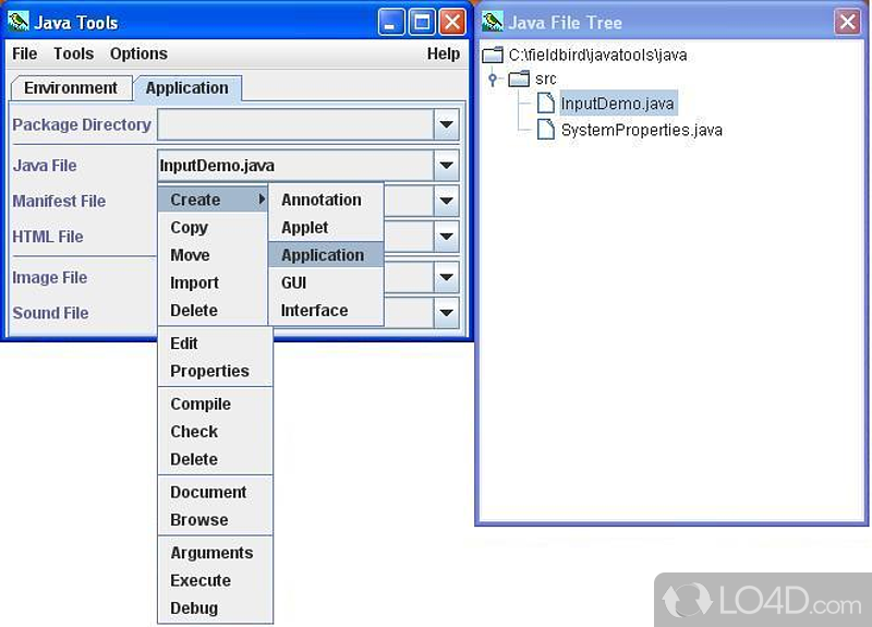 Integrated development environment (IDE) for creating, compiling - Screenshot of Java Tools