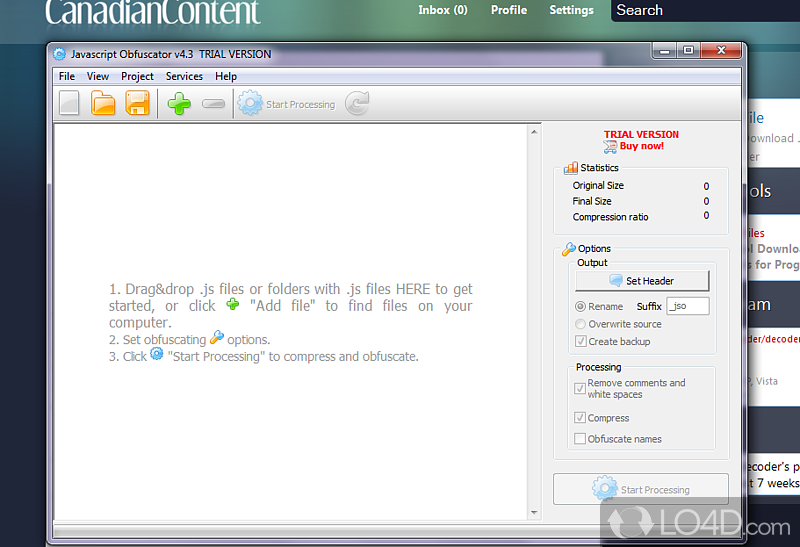 Encode and decode JavaScript - Screenshot of JavaScript encoder and decoder