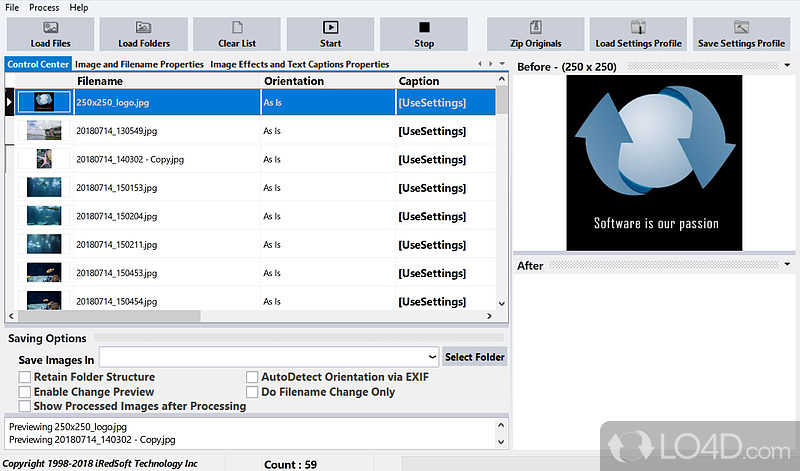 Professional app that allows to edit, resize, watermark - Screenshot of JBatch It!