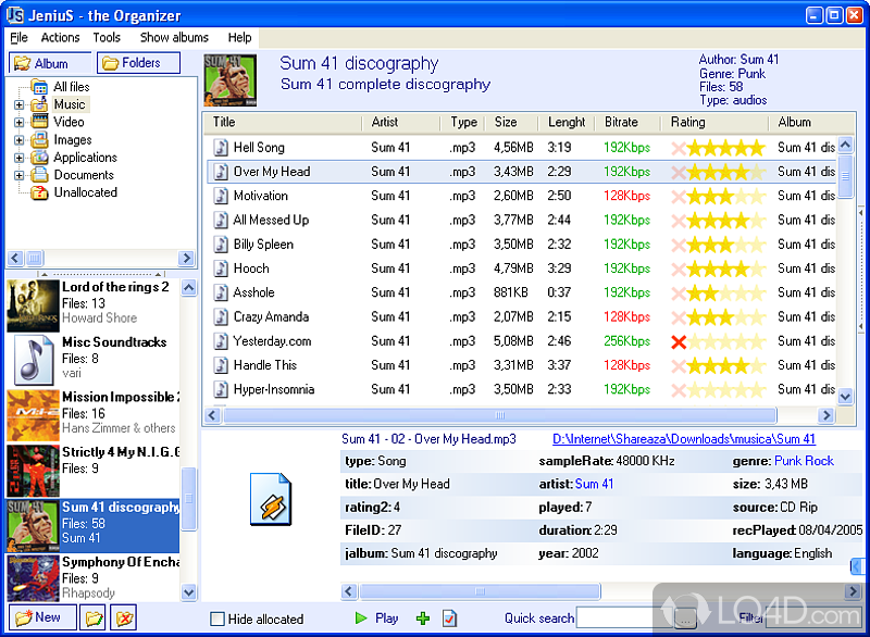 Organize your items in a folder tree - Screenshot of JeniuS