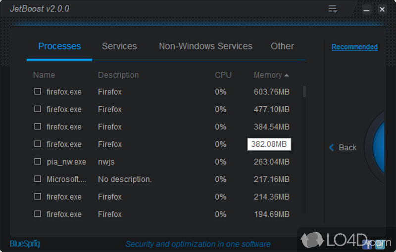 Remove distractions from irrelevant apps when you're working - Screenshot of JetBoost