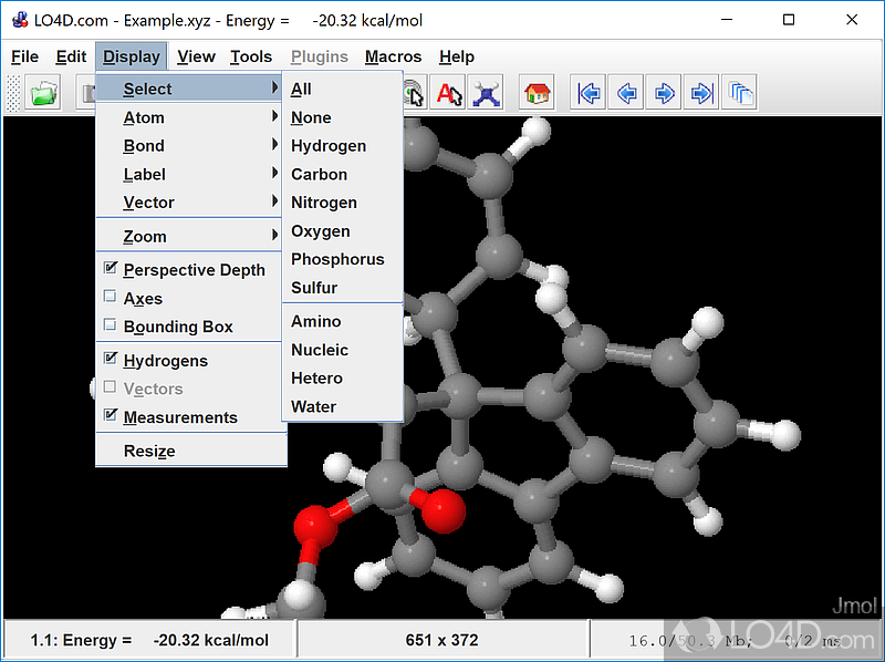 A Free (GPL) Science & education program for Windows - Screenshot of Jmol