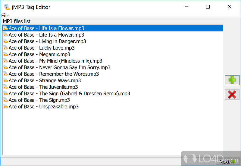 Extracts data from ID3v3 and ID3v2 tags and edt the fields - Screenshot of jMP3 Tag Editor