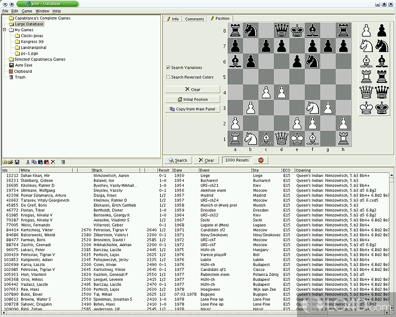 Mysql-connection Chess tool - Screenshot of Jose Chess