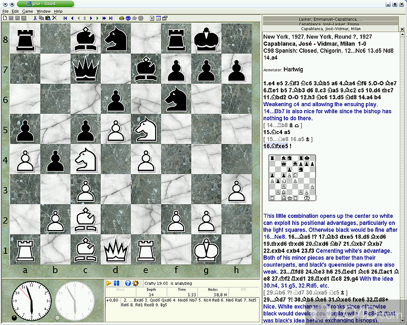 The game of kings with many features - Screenshot of Jose Chess