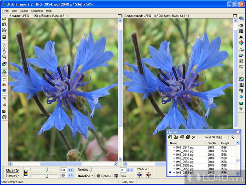 Interactive image compressor and optimizer with many additional functions - Screenshot of JPEG Imager