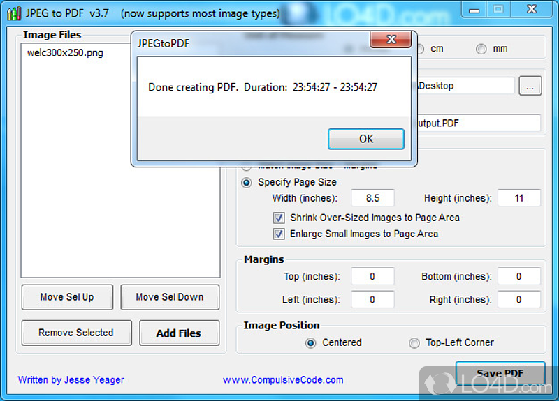 The advantages of being portable - Screenshot of JPEG to PDF