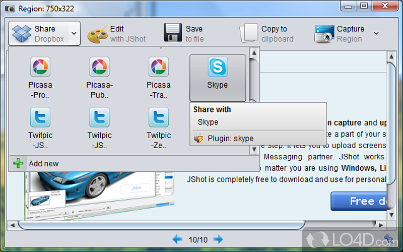 Screenshot uploader - Screenshot of JShot