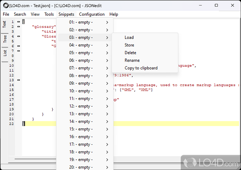 Reliable JSON scripts editor - Screenshot of JSONedit