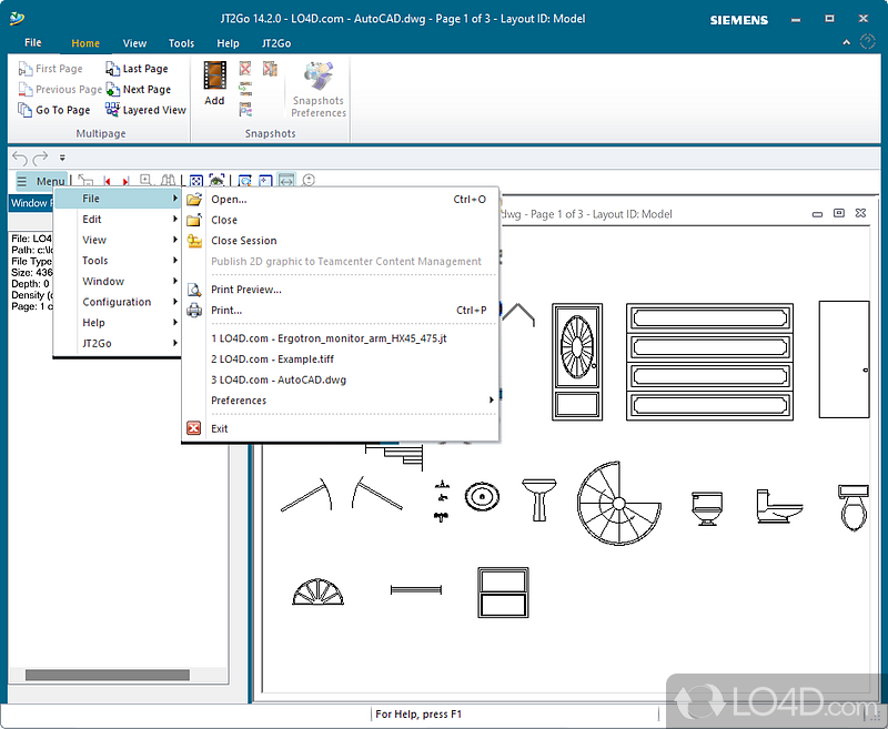 3D project management by Siemens - Screenshot of JT2Go