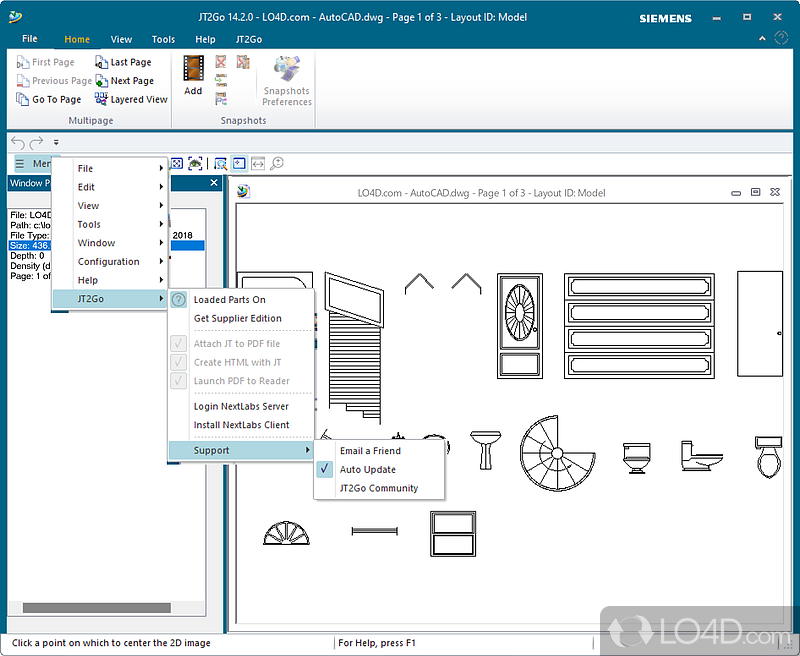 Technical Data Package - Screenshot of JT2Go