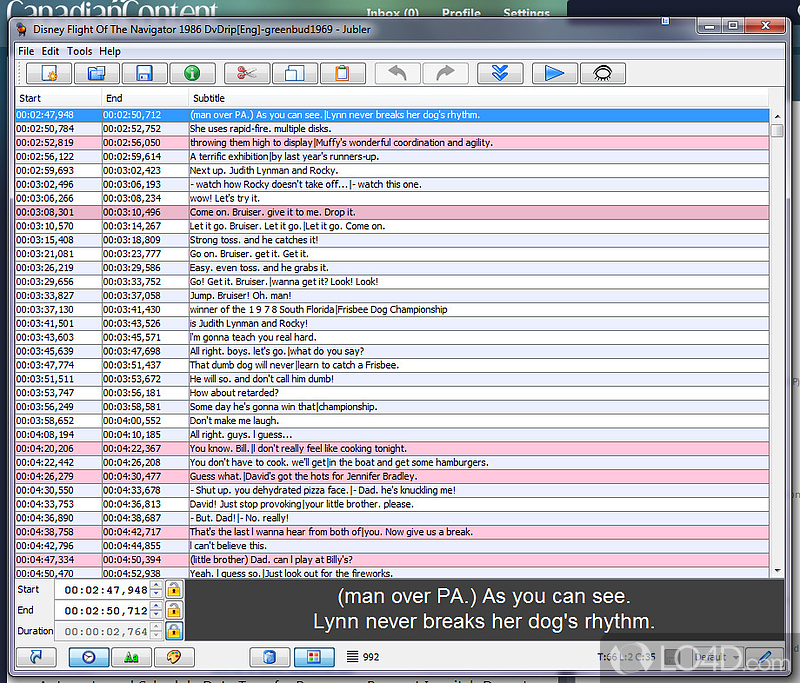 Quickly create, modify or edit text-based subtitles with no effort, all thanks to this software utility - Screenshot of Jubler