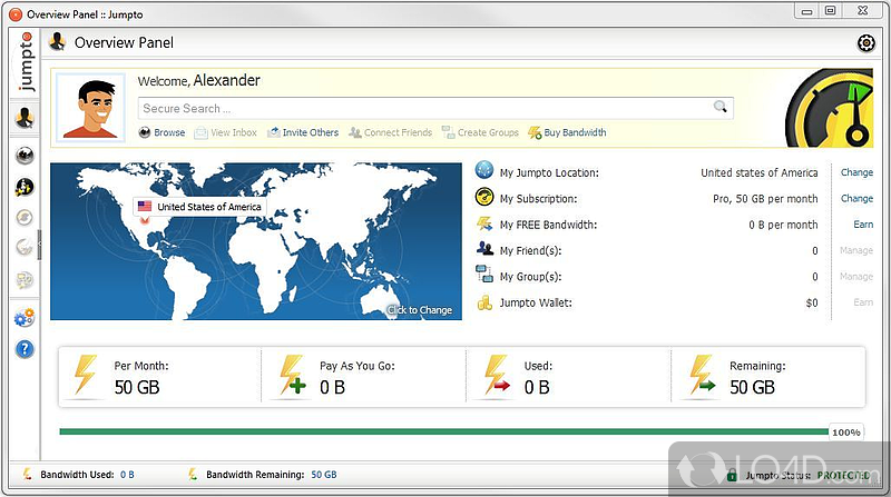 Securely connect to the Internet anywhere - Screenshot of Jumpto Anonymous Browser