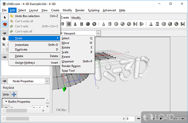 Generate compelling 3D projects - Screenshot of K-3D