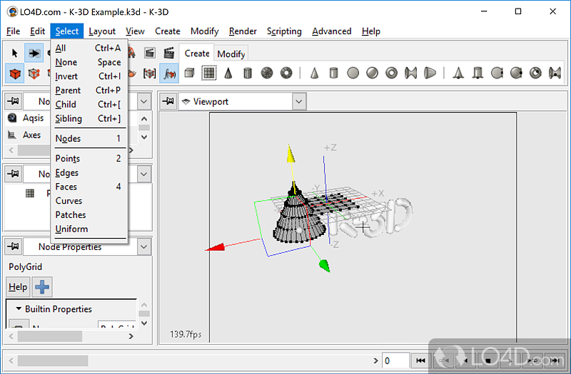 Power 3D design app - Screenshot of K-3D