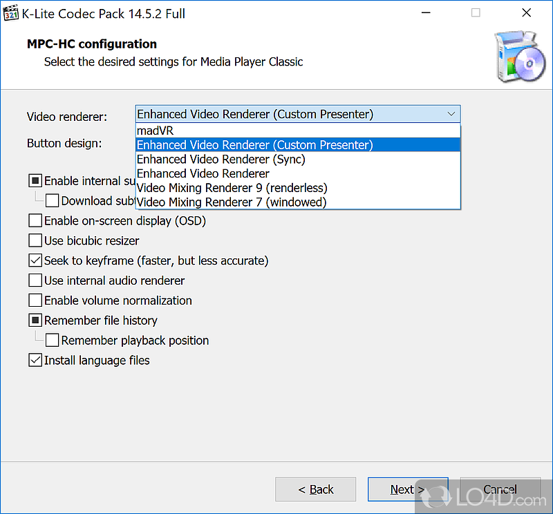 Easily deployed on the system - Screenshot of K-Lite Codec Pack Full