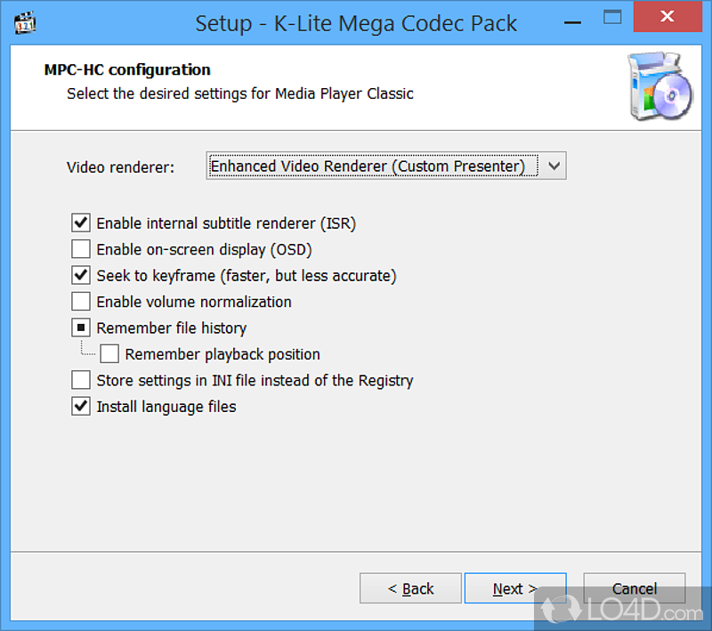 Important codecs to play any video and audio - Screenshot of K-Lite Codec Pack Mega