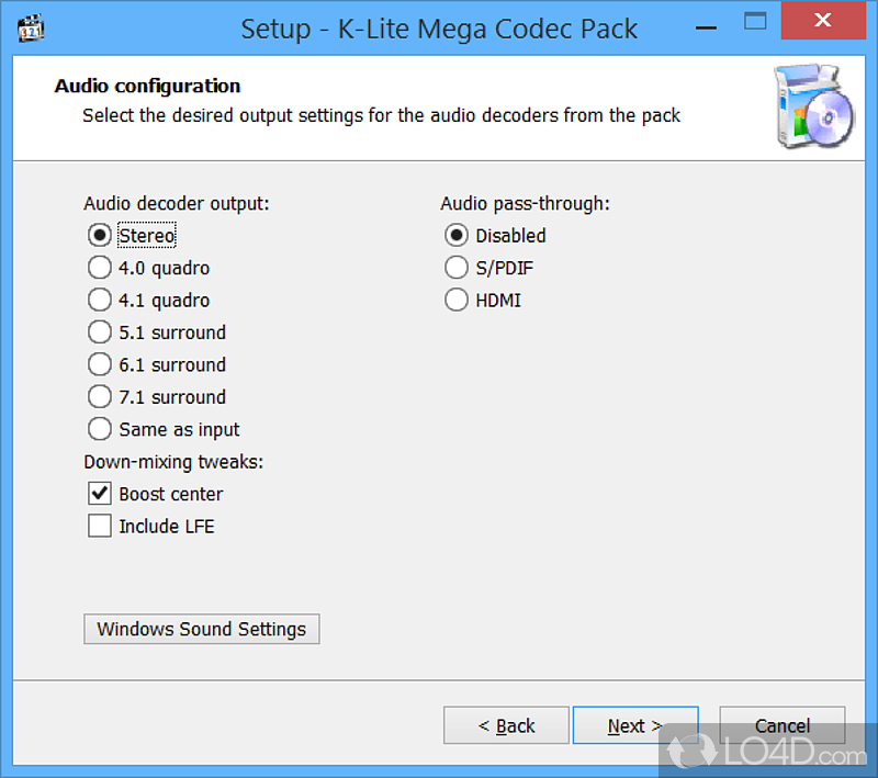 A complete collection of codecs and related tools - Screenshot of K-Lite Codec Pack Mega
