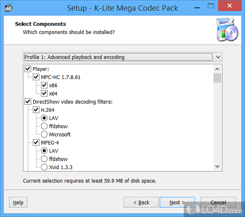 Thorough step-by-step setup process - Screenshot of K-Lite Codec Pack Mega