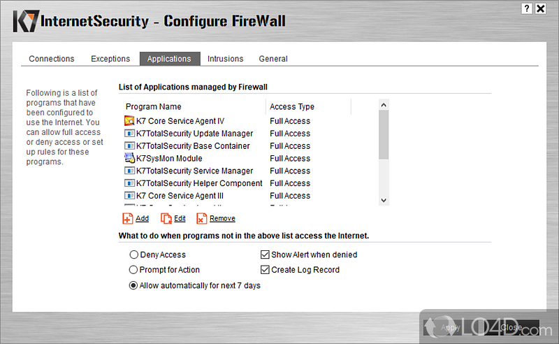 Real-time scanning - Screenshot of K7 Total Security