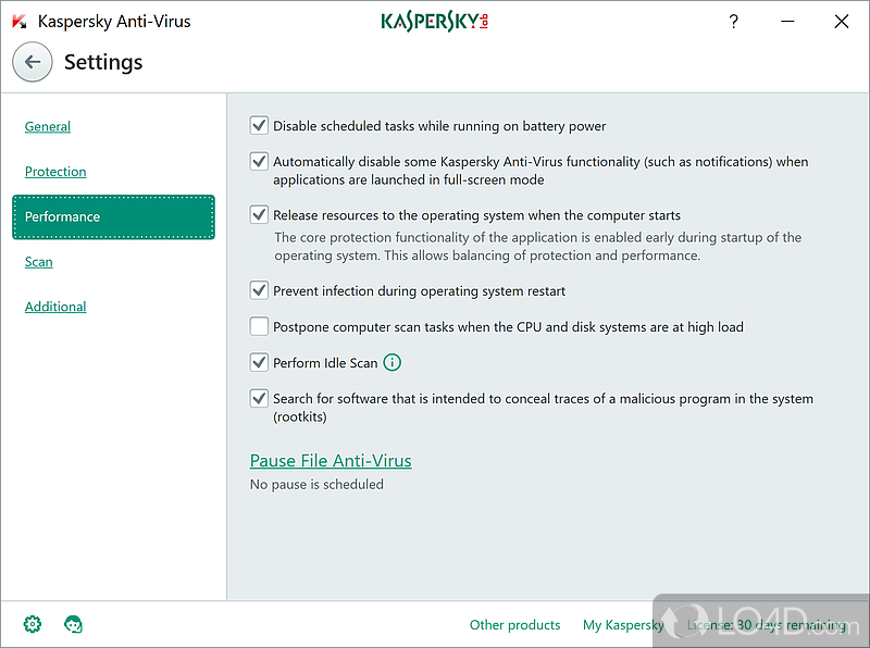 Defends Against the Latest Viruses - Screenshot of Kaspersky Antivirus