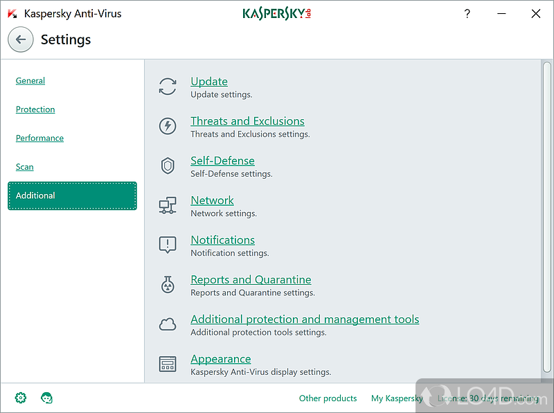Kaspersky Antivirus: Spyware - Screenshot of Kaspersky Antivirus