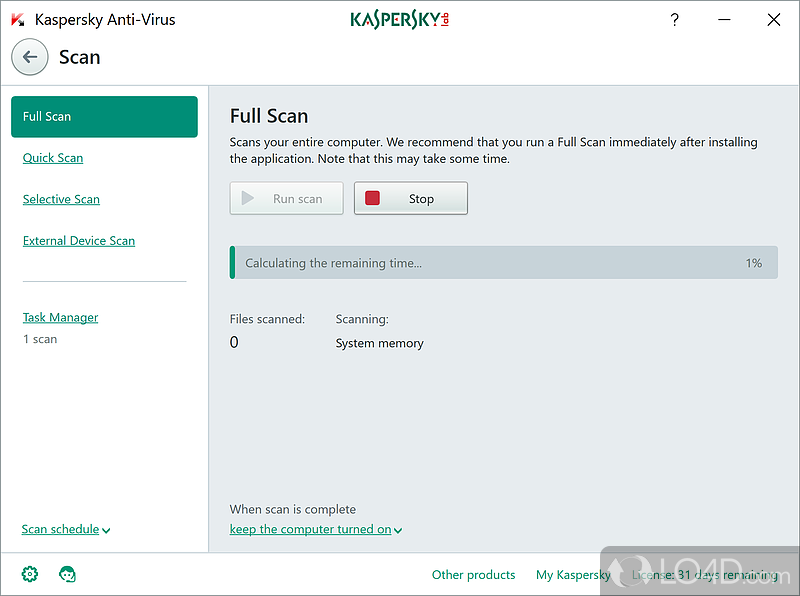 Hassle-free setup and clean UI - Screenshot of Kaspersky Antivirus