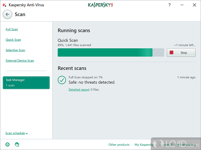 Remove different Kaspersky programs - Screenshot of Kaspersky Antivirus