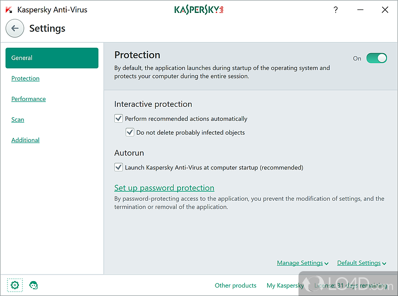 Proactively protecting you - Screenshot of Kaspersky Antivirus