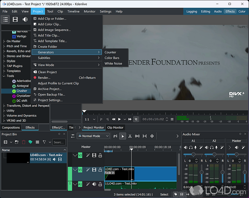 Creating the Perfect Videos - Screenshot of Kdenlive
