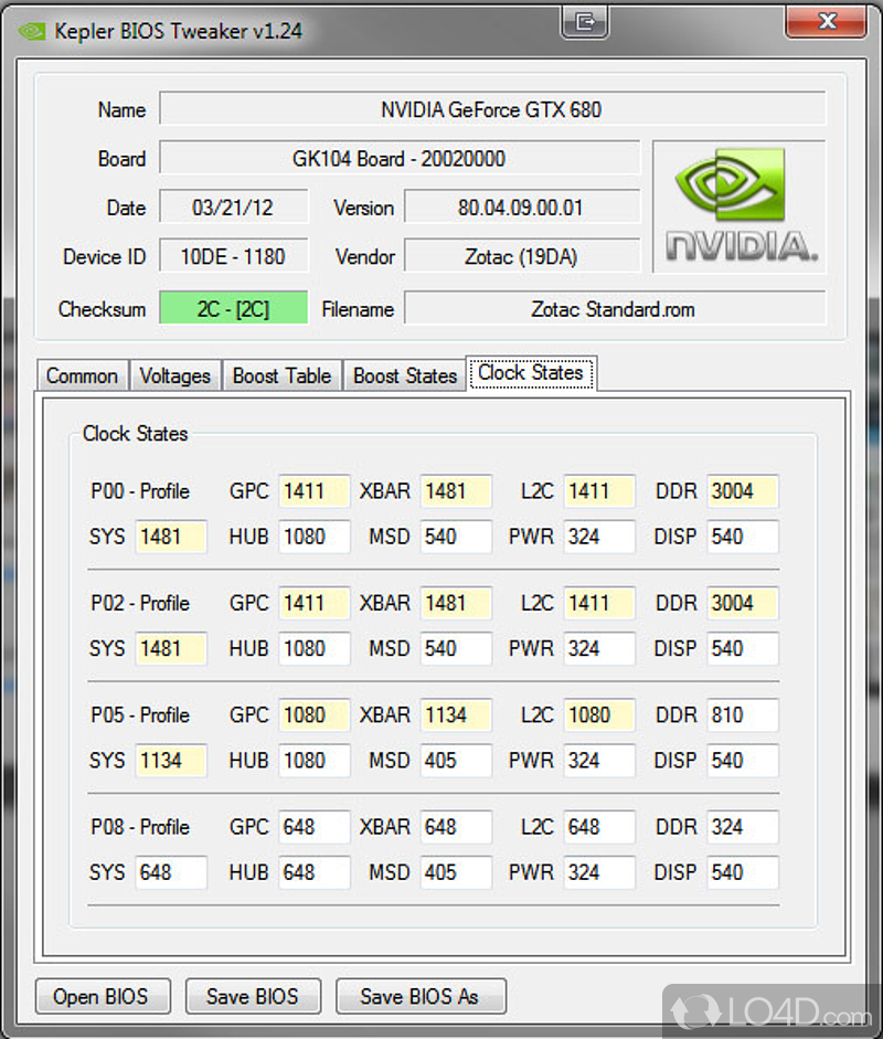 Tweaking tool for owners of certain models of NVIDIA graphics cards - Screenshot of Kepler BIOS Tweaker