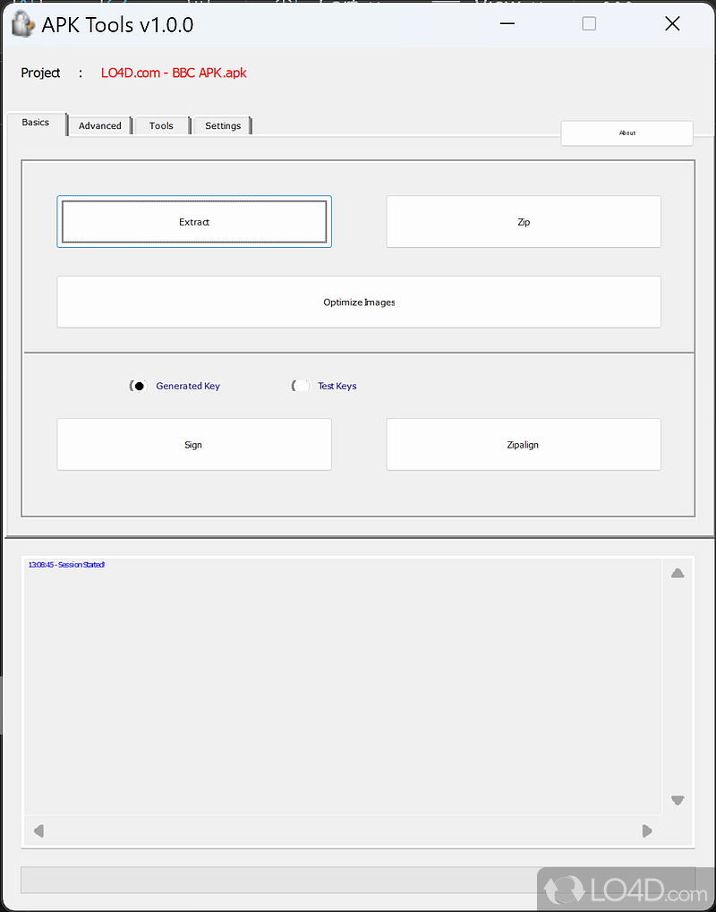 APK Tools: User interface - Screenshot of APK Tools