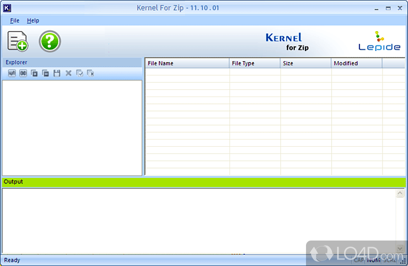 Kernel for ZIP: User interface - Screenshot of Kernel for ZIP