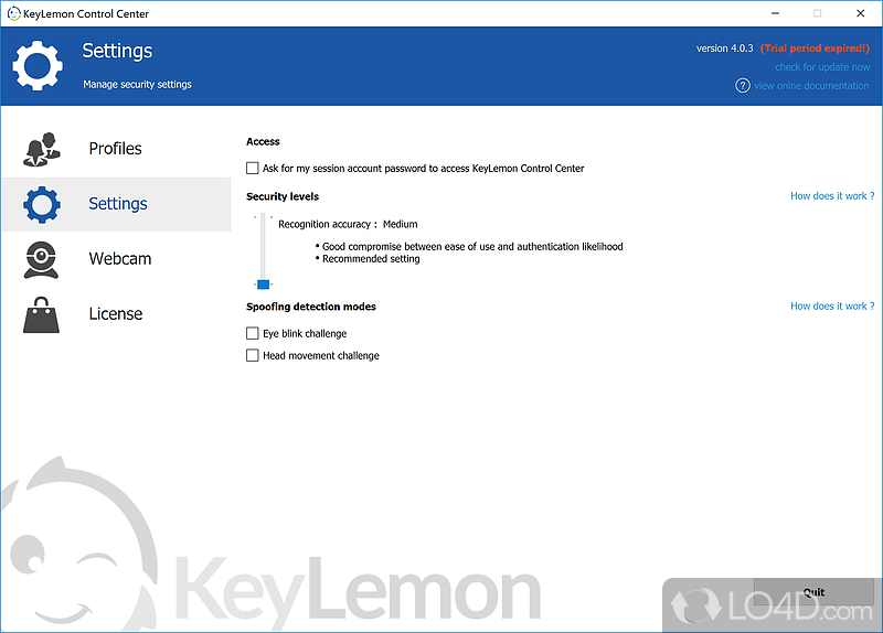 Alternative authentication method - Screenshot of KeyLemon
