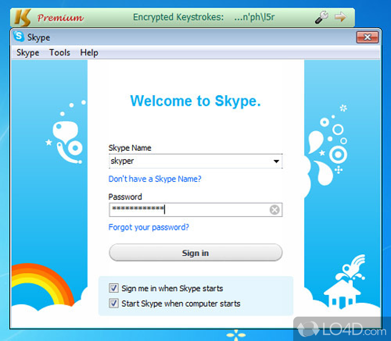 Real-time key encryption for Windows PC defeats keylogging - Screenshot of KeyScrambler