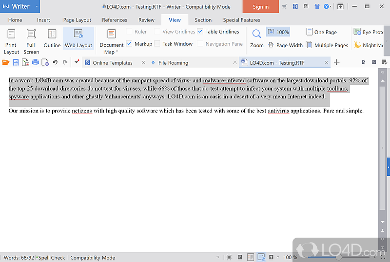 Recreates much of Microsoft’s Office's environment - Screenshot of WPS Office